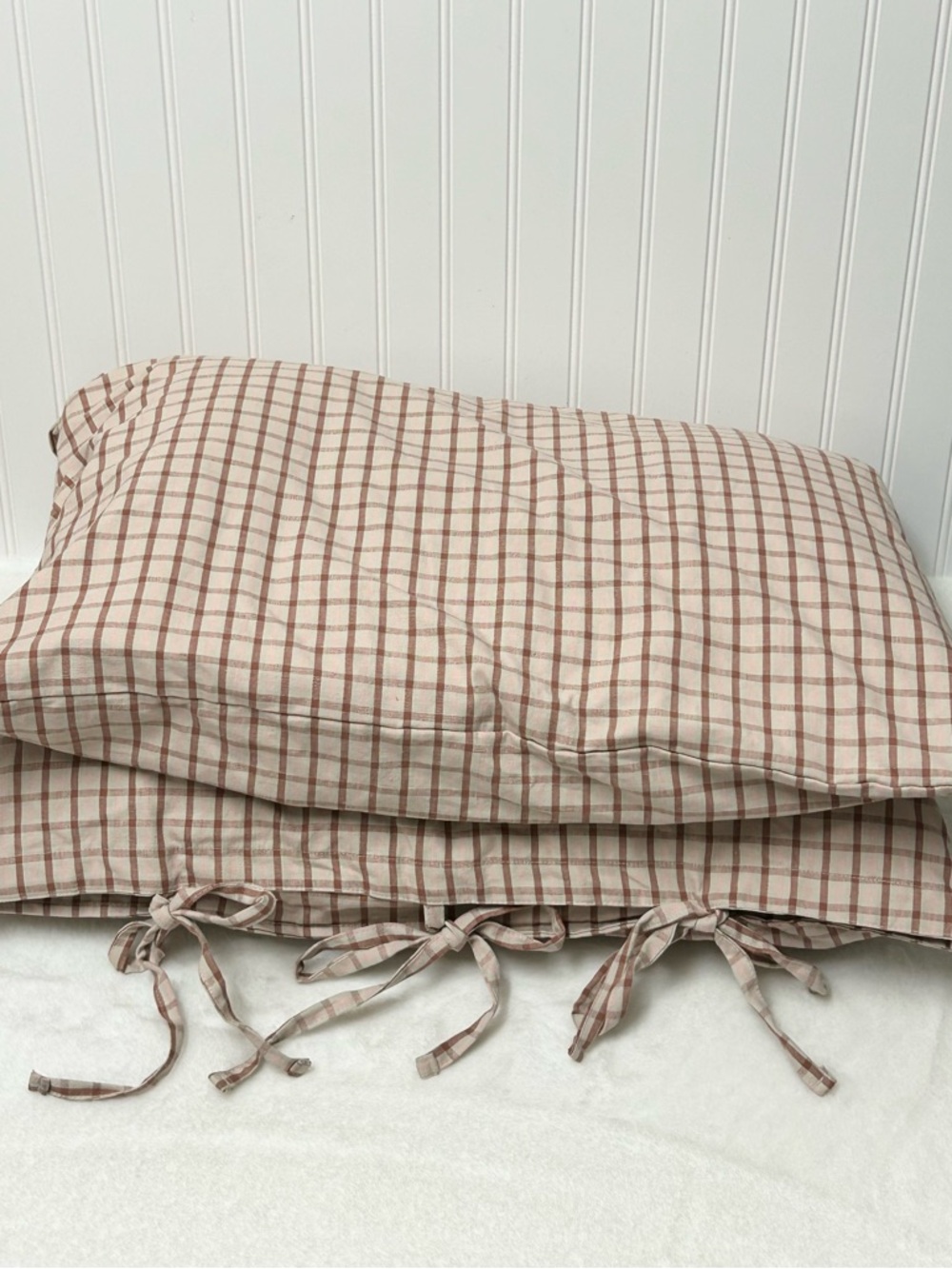 GreenRow sofa topper pillow pink checkered - Picture 2 of 7